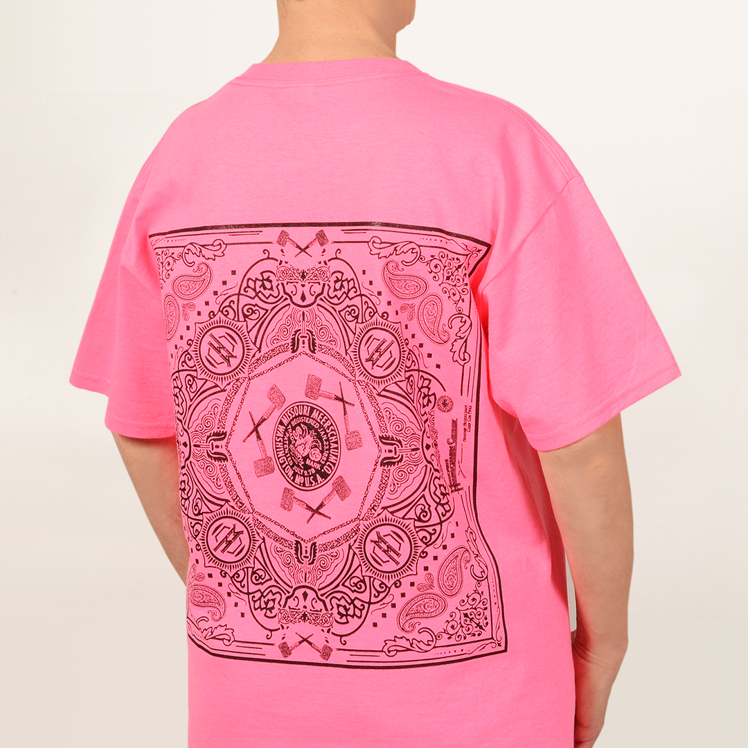 Pink Short Sleeve Bandana T-shirt from Missouri Meerschaum (Back View)